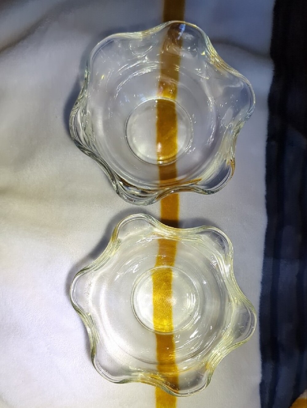 Vintage Indiana Glass Clear Scalloped Sundae Bowls - Set of 2